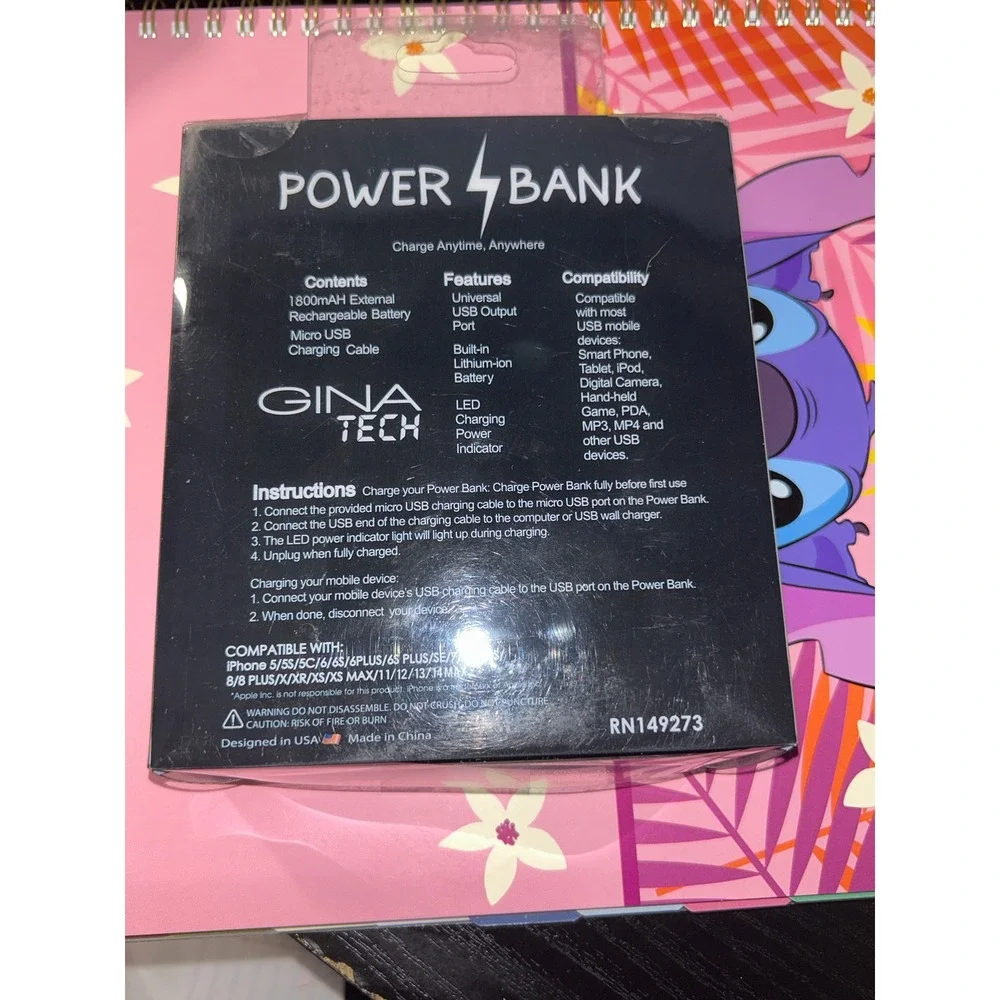 Gina Tech Pizza Slice Power Bank Portable Charger Micro USB Cord Included